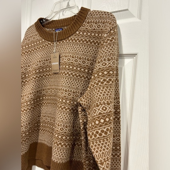 Patagonia Women's L Large Recycled Wool-Blend Crewneck Sweater Brown NWT Cozy - Picture 2 of 12